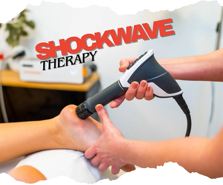 Radial Shockwave Being Performed on a Foot